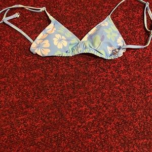 Flowered bathing suit top